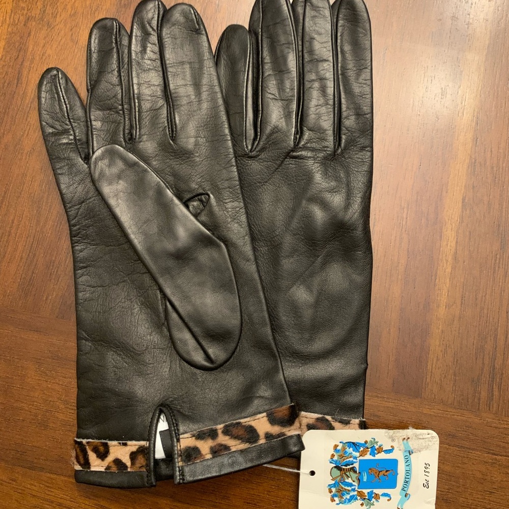 Portolano Leather & Genuine Calf Hair Gloves